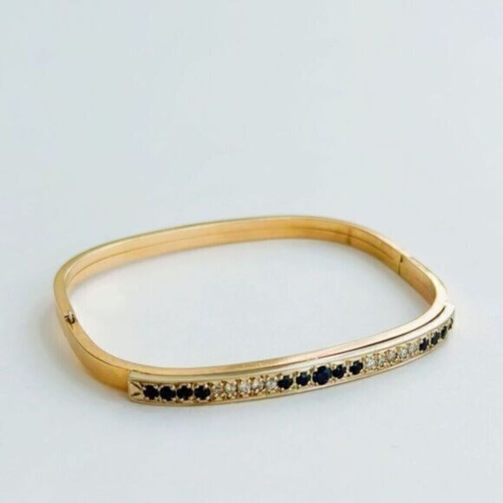 Antique Gold Diamond & Midnight Blue Sapphire Bracelet